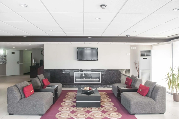 spacious hotel lobby